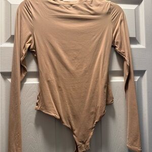 SKIMS Beige Long Sleeve Bodysuit